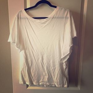 White flutter sleeve tee GAP TALL size large